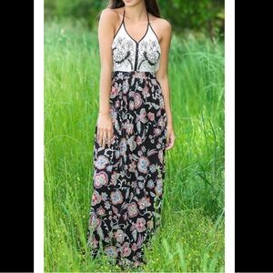Patrons Of Peace halter maxi dress size large NWT